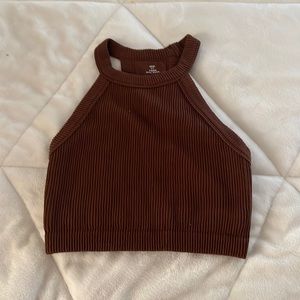 Brown Cropped Tank Top